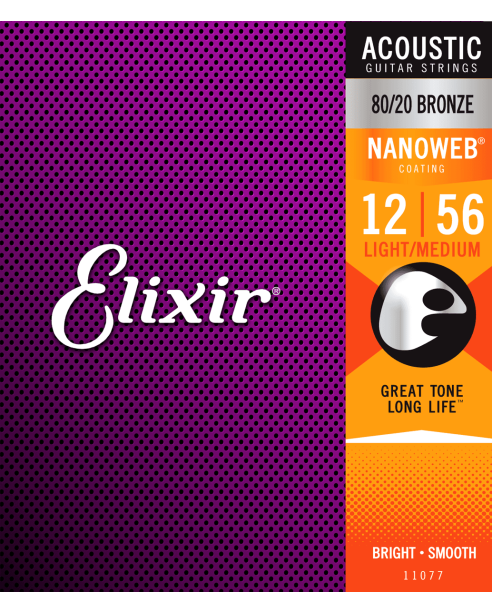 Elixir Nano 80/20 Bronze 012-056 Light/Medium