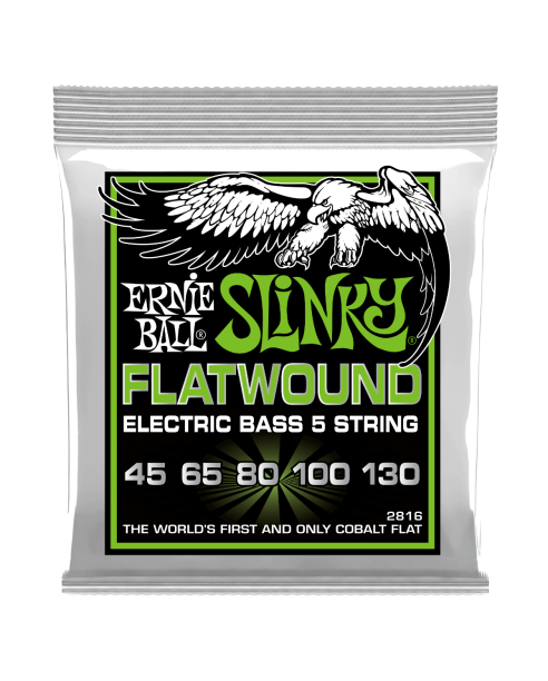 Ernie Ball 2816 Regular Slinky 5-String Flatwound Strings 045-130