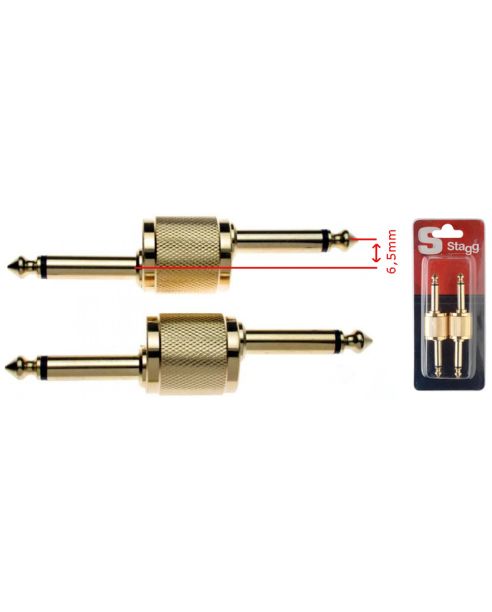 STAGG AC-PPDH Male Jack / Male Jack Hookadapter Gold