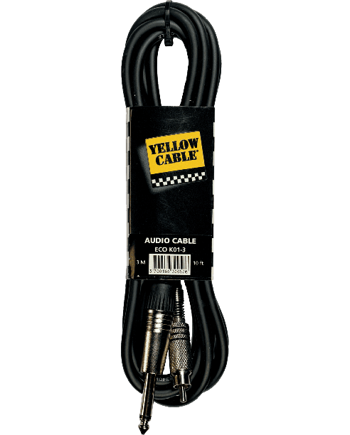 Yellow Cable K01 3meterkabel RCA/jack (ABMECOK01) - Huigens Music