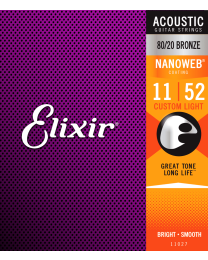 Elixir Nano 80/20 Bronze 011-052 Custom Light