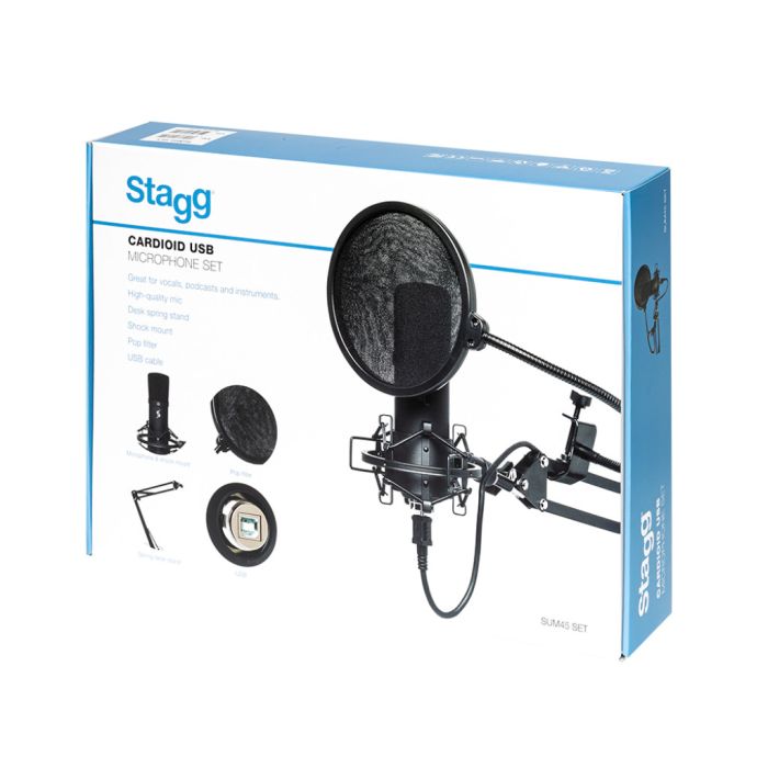 Stamboom kin Brig Huigens Music Hengelo - STAGG SUM45 USB Condenser Microfoon Set